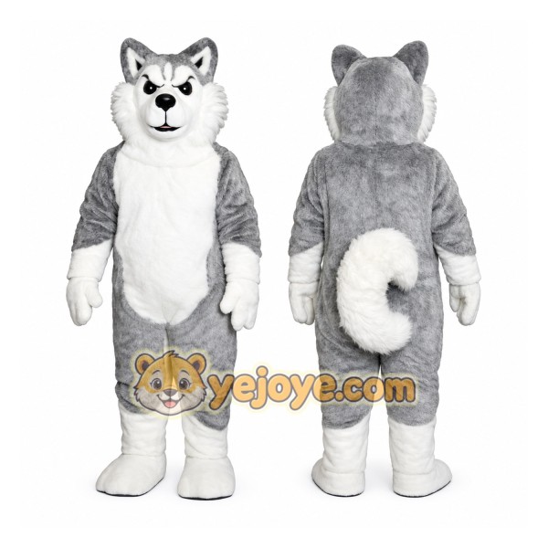 Gray Husky Mascot Costume Adult