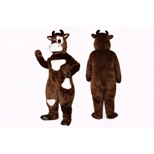 Brown Cow Mascot Costume Adult