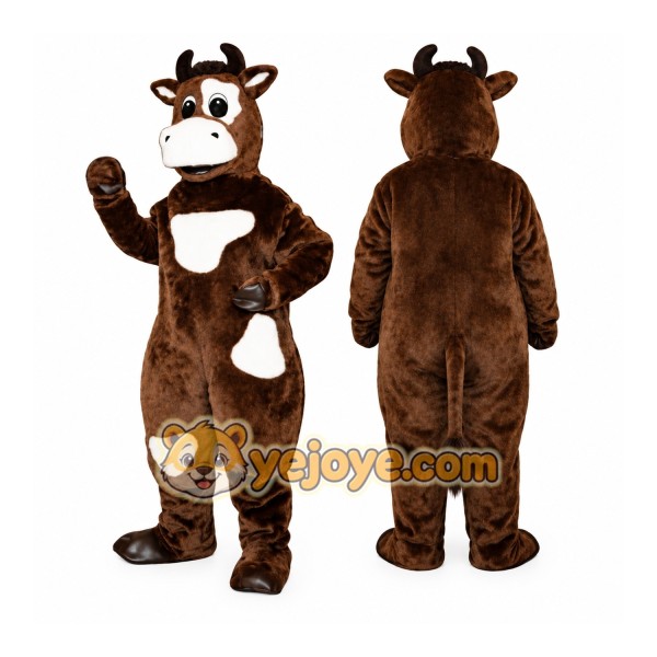 Brown Cow Mascot Costume Adult