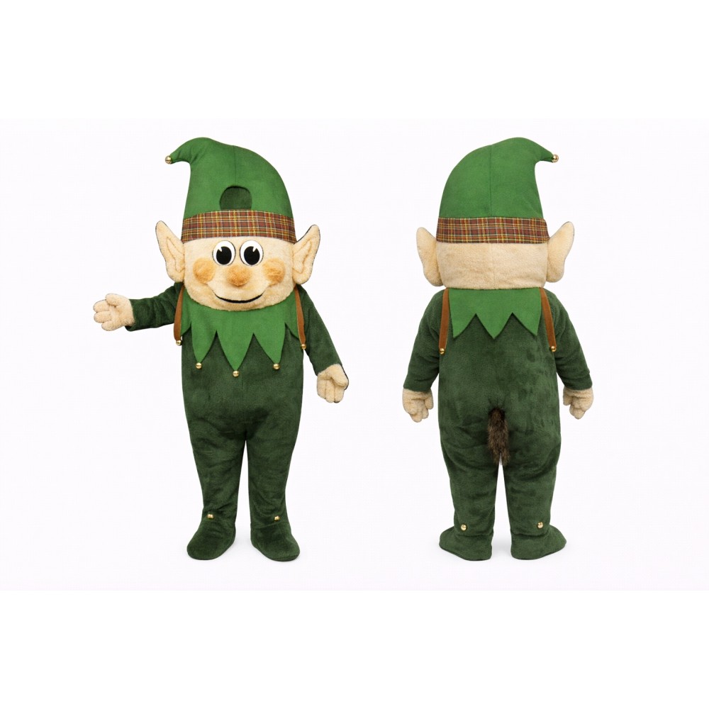 Green Elf Mascot Costume Adult