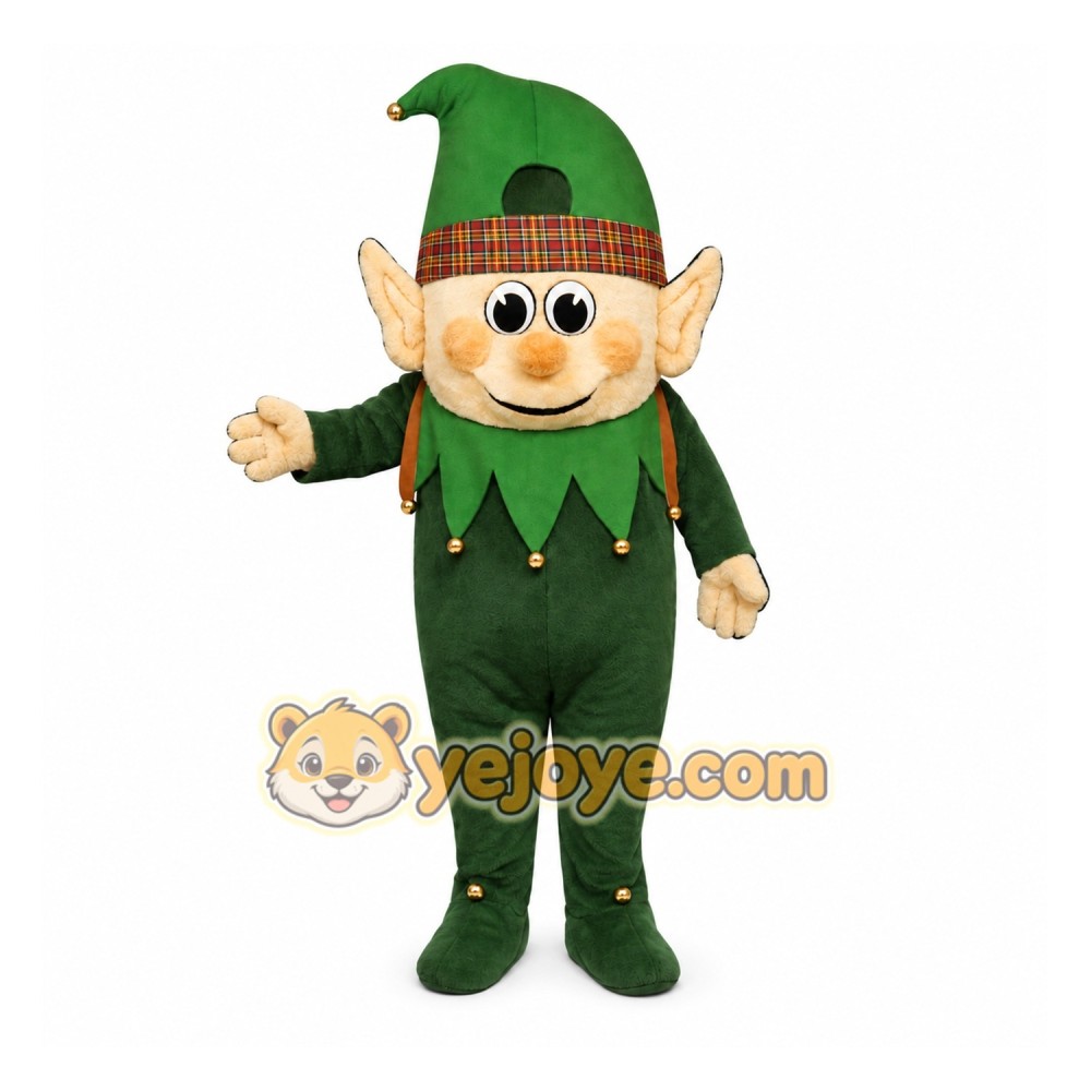 Green Elf Mascot Costume Adult
