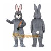 Gray Bunny Mascot Costume Adult