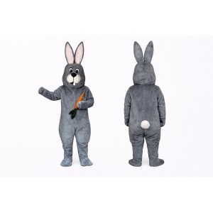 Gray Bunny Mascot Costume Adult