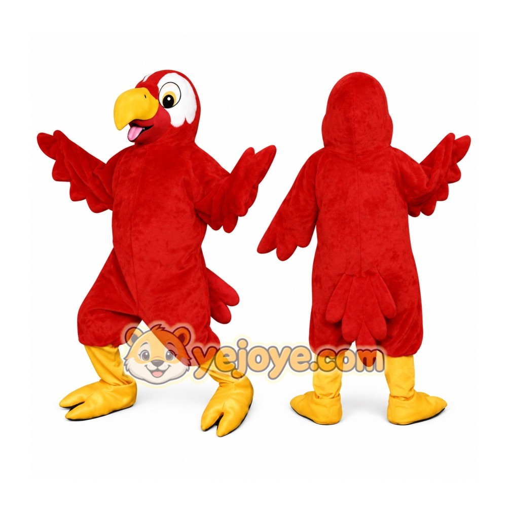 Red Parrot Mascot Costume Adult