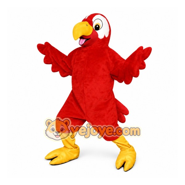 Red Parrot Mascot Costume Adult