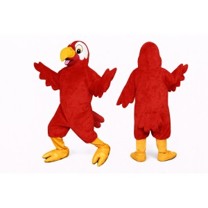 Red Parrot Mascot Costume Adult