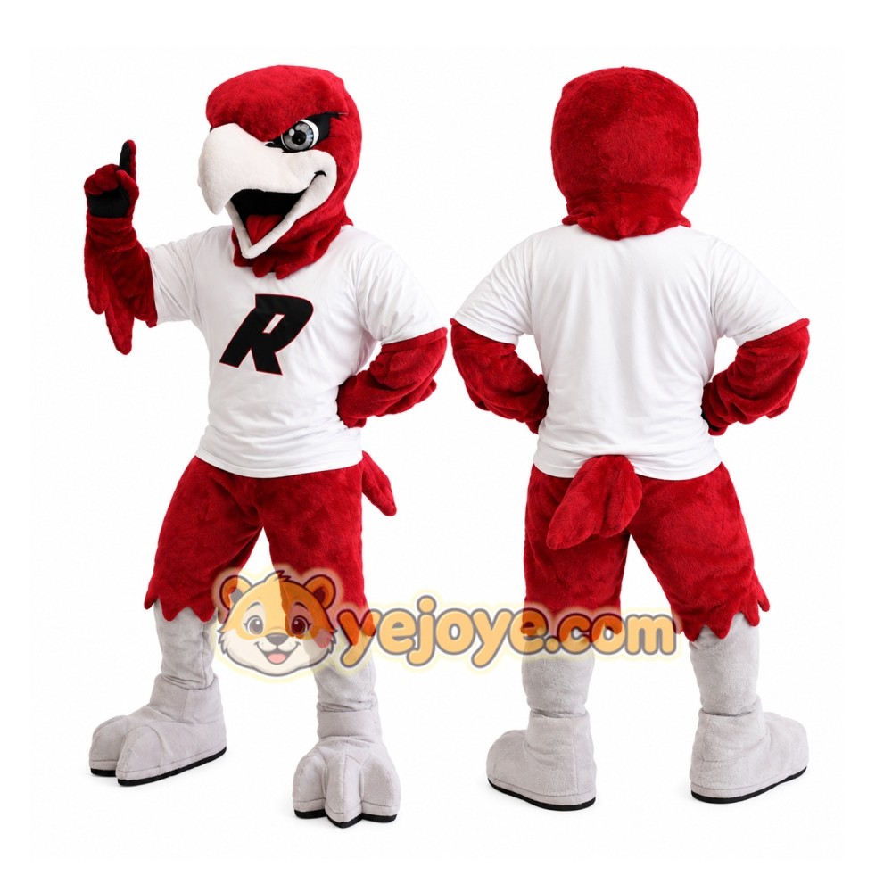 Red Hawk Mascot Costume Adult