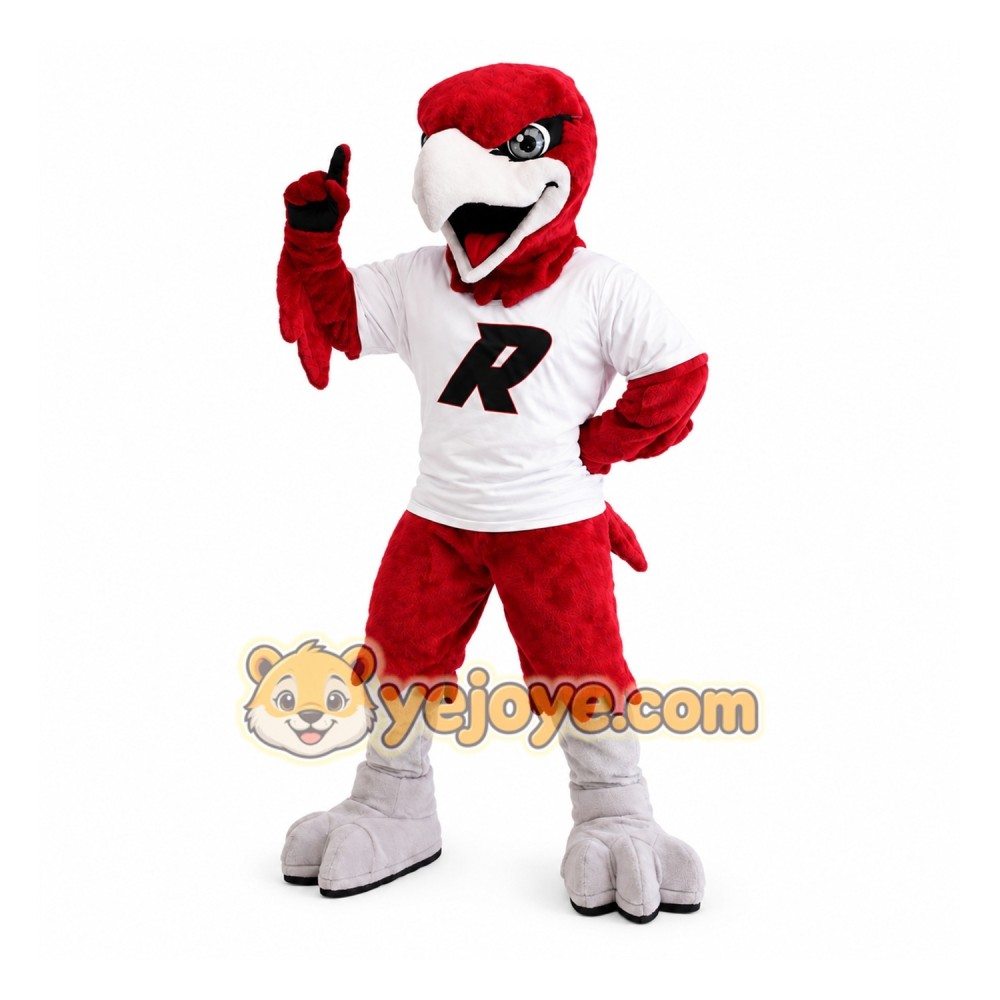 Red Hawk Mascot Costume Adult
