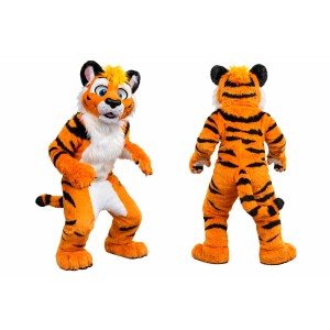 Orange Tiger Mascot Costume Adult