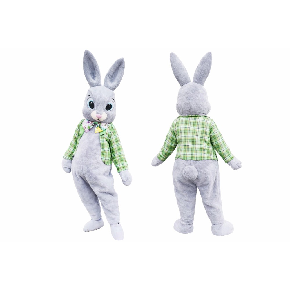 Cute Gray Bunny Mascot Costume Adult