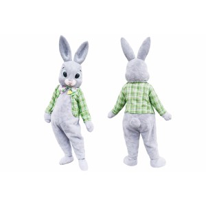 Cute Gray Bunny Mascot Costume Adult