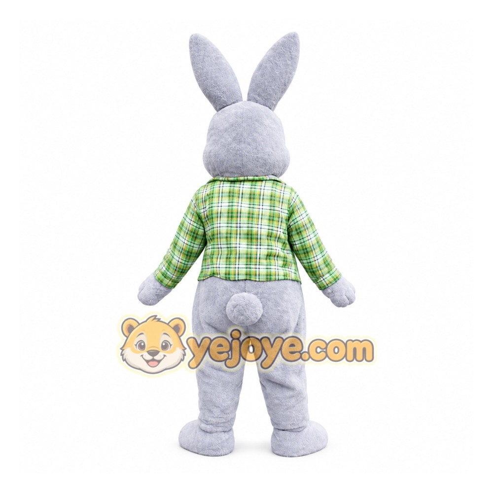 Cute Gray Bunny Mascot Costume Adult