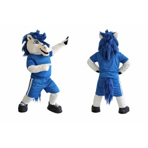 Blue Horse Mascot Costume Adult