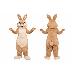 Beige Bunny Mascot Costume