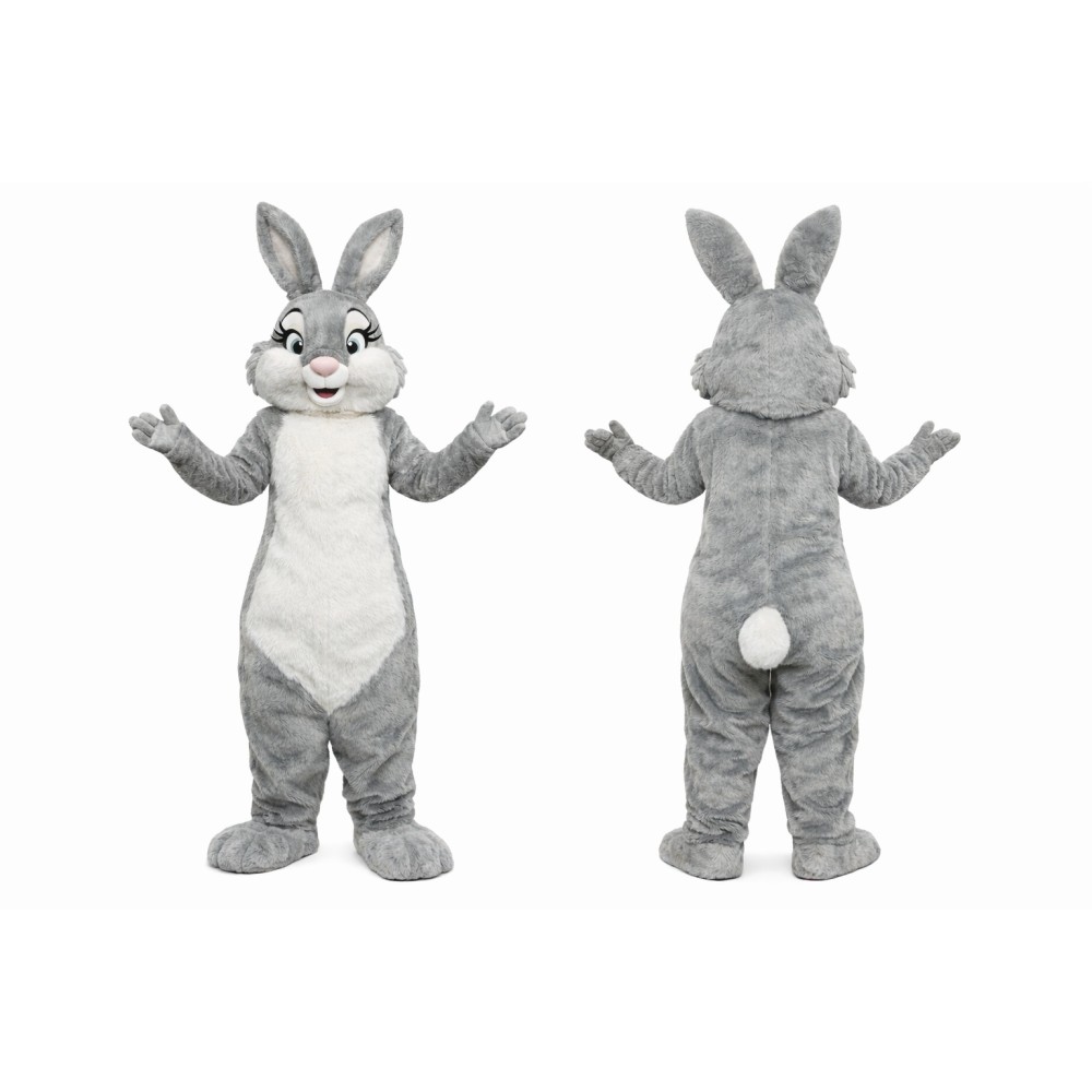 Gray Bunny Mascot Costume
