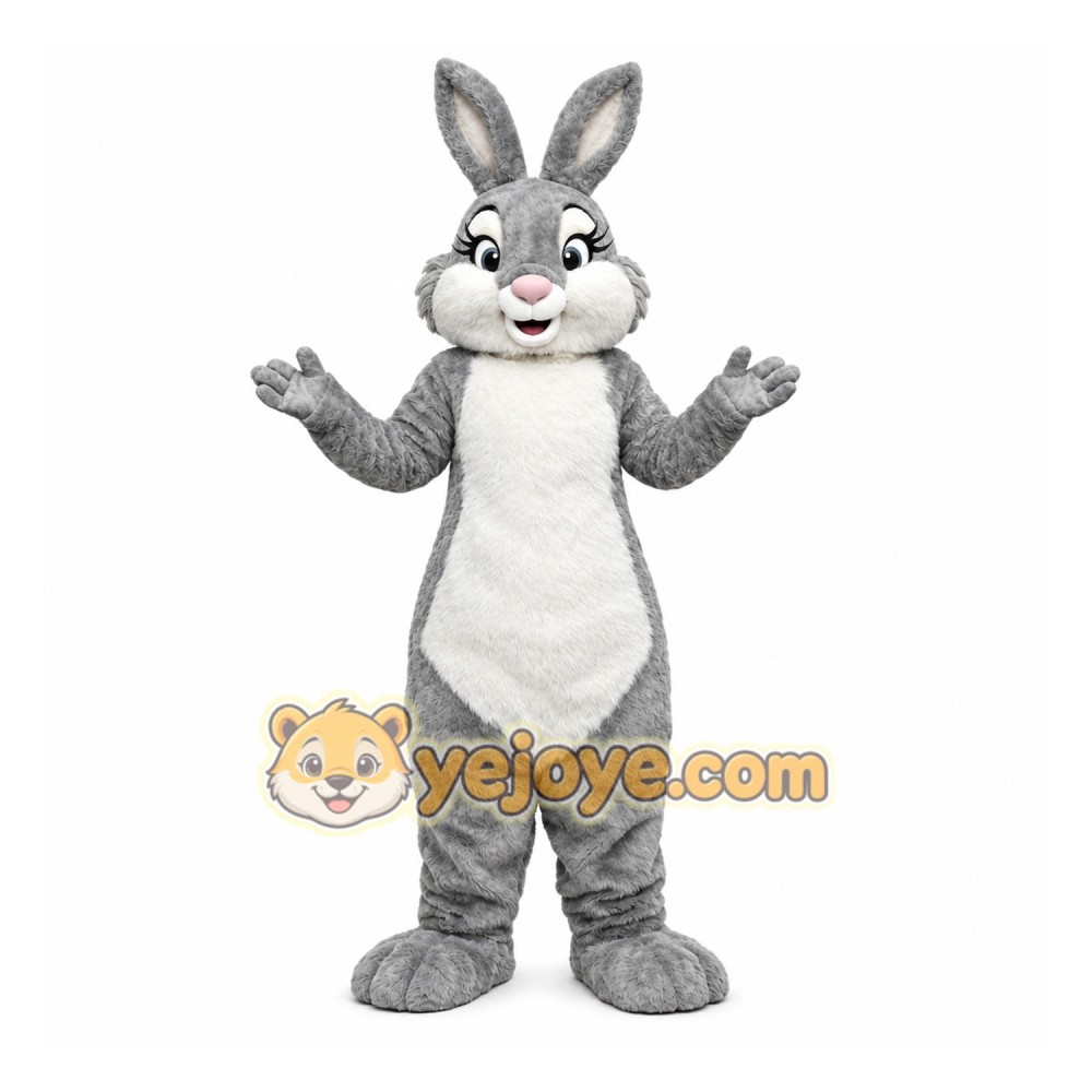 Gray Bunny Mascot Costume Gray Bunny Mascot Costume