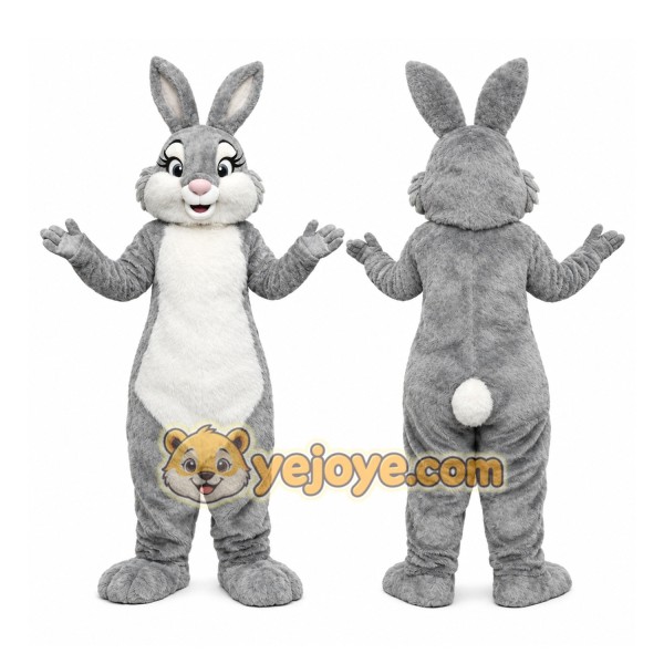 Gray Bunny Mascot Costume