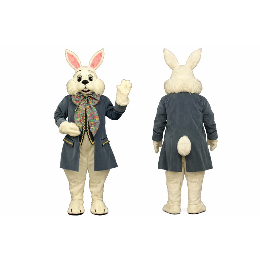 White Wendell Rabbit Mascot Costume