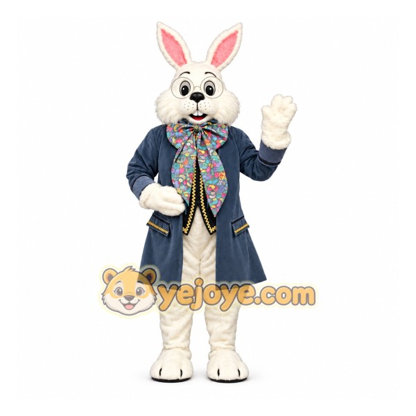 White Wendell Rabbit Mascot Costume