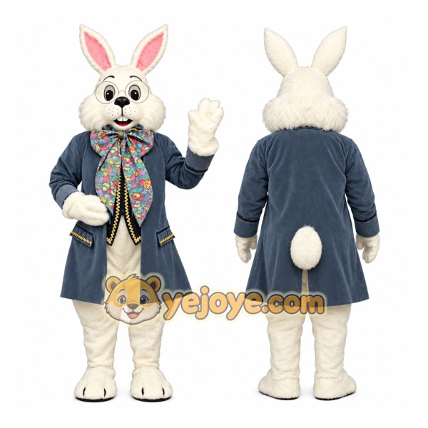 White Wendell Rabbit Mascot Costume