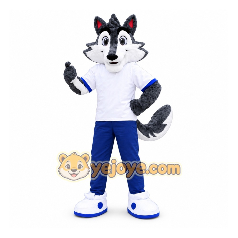 Gray Wolf Mascot Costume Adult Gray Wolf Mascot Costume Adult