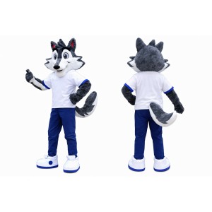 Gray Wolf Mascot Costume Adult