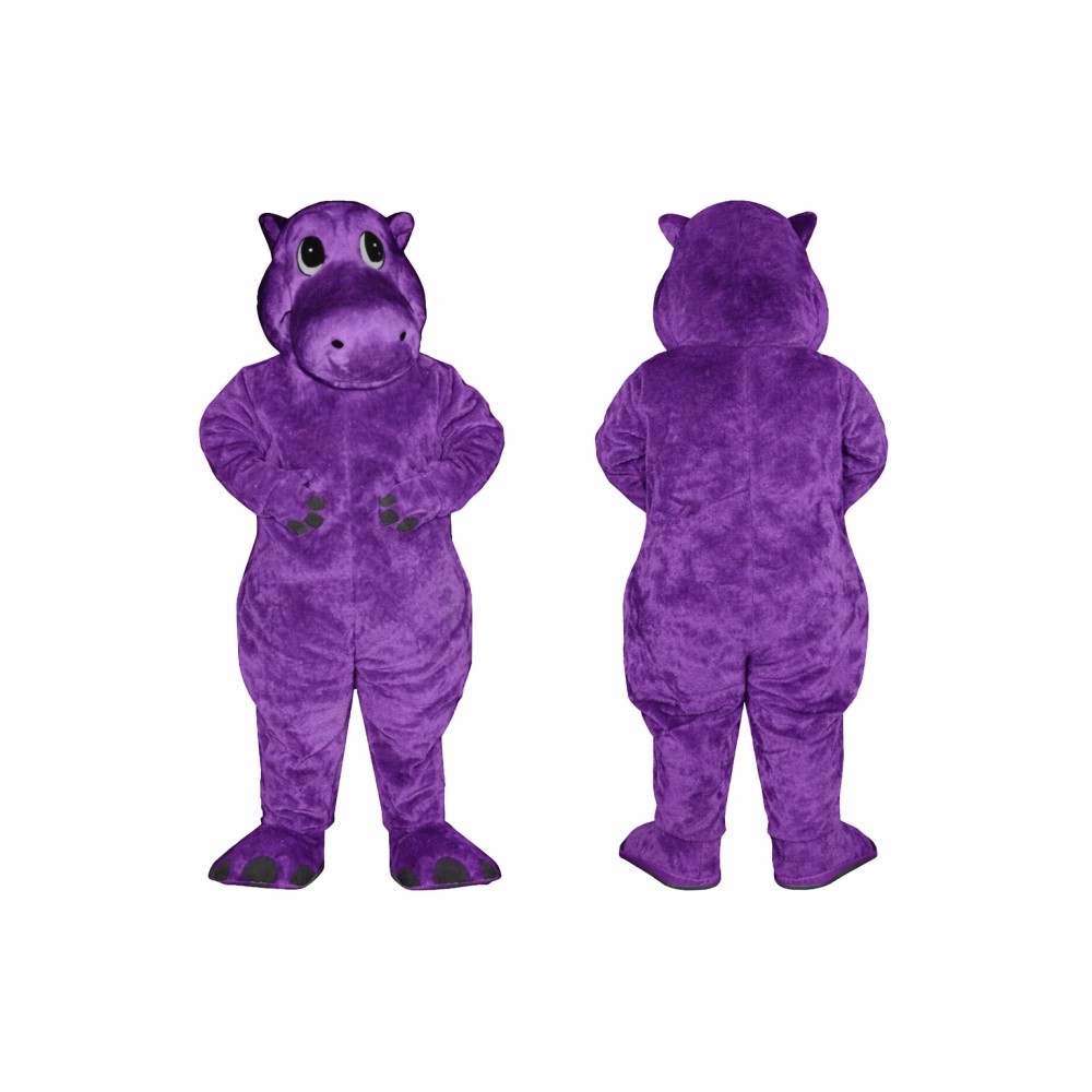 Purple Hippo Mascot Costume Adult