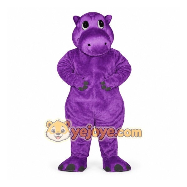 Purple Hippo Mascot Costume Adult