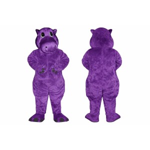 Purple Hippo Mascot Costume Adult