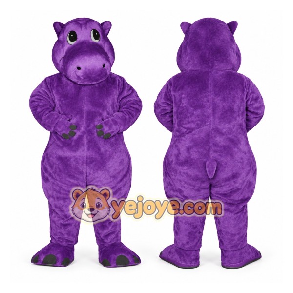 Purple Hippo Mascot Costume Adult