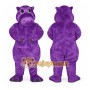 Purple Hippo Mascot Costume Adult
