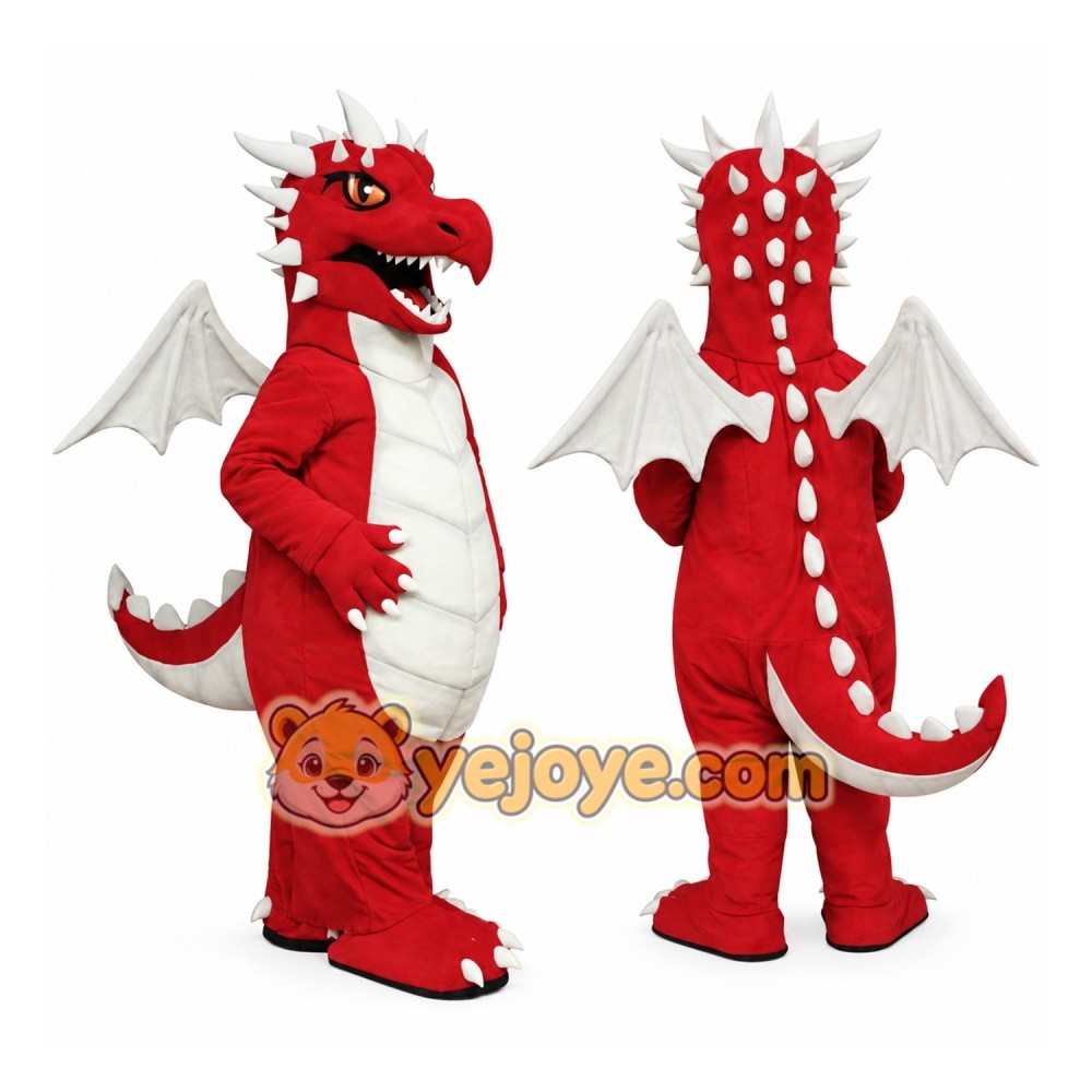 Red Dragon Mascot Costume Red Dragon Mascot Costume