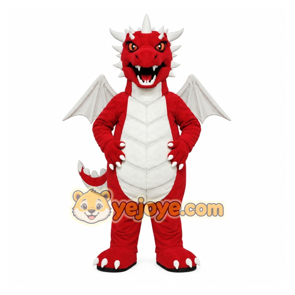 Red Dragon Mascot Costume Red Dragon Mascot Costume