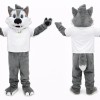 Cartoon Gray Wolf Mascot Costume