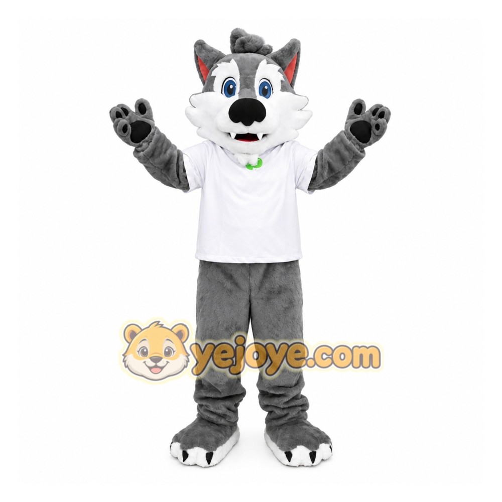 Cartoon Gray Wolf Mascot Costume Cartoon Gray Wolf Mascot Costume