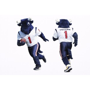 Blue Bull Football Mascot Costume