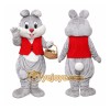 Grey Bunny Mascot Costume Grey Bunny Mascot Costume