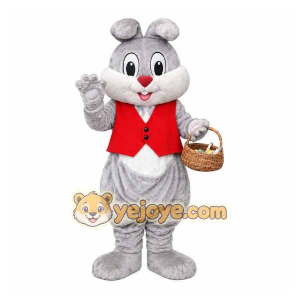 Grey Bunny Mascot Costume Grey Bunny Mascot Costume