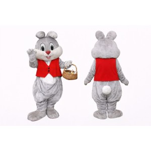 Grey Bunny Mascot Costume