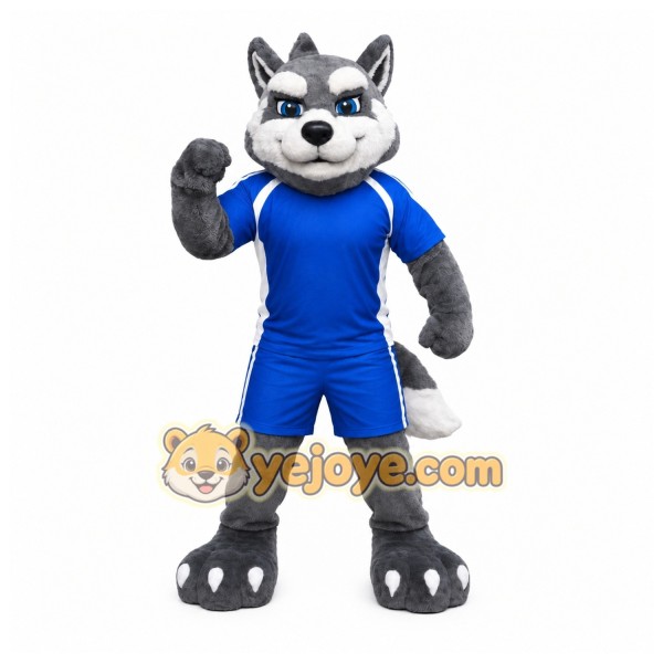 Blue Wolf Mascot Costume