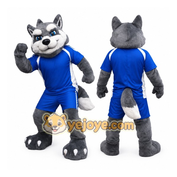 Blue Wolf Mascot Costume