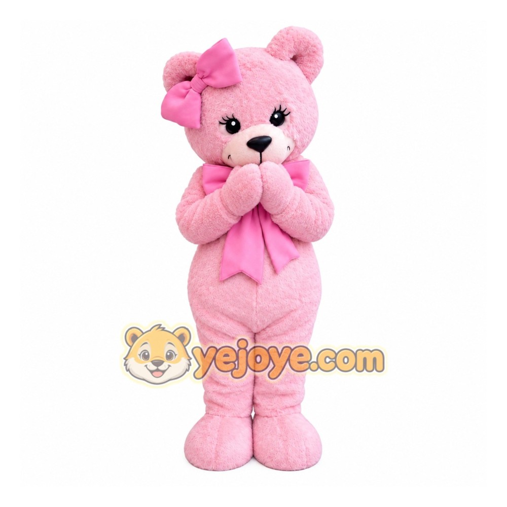 Pink Bear Mascot Costume Pink Bear Mascot Costume