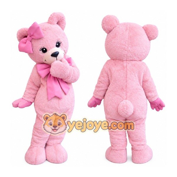 Pink Bear Mascot Costume