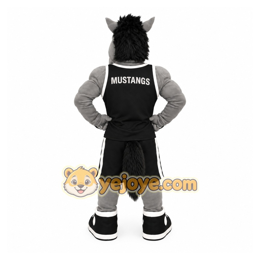 Grey Horse Mascot Costume Grey Horse Mascot Costume