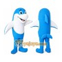 Adult Blue Dolphin Mascot Costume