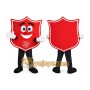 Adult Red Shield Mascot Costume