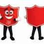 Adult Red Shield Mascot Costume