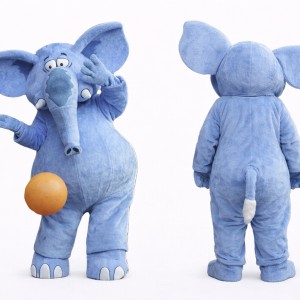 Adult Blue Elephant Mascot Costume
