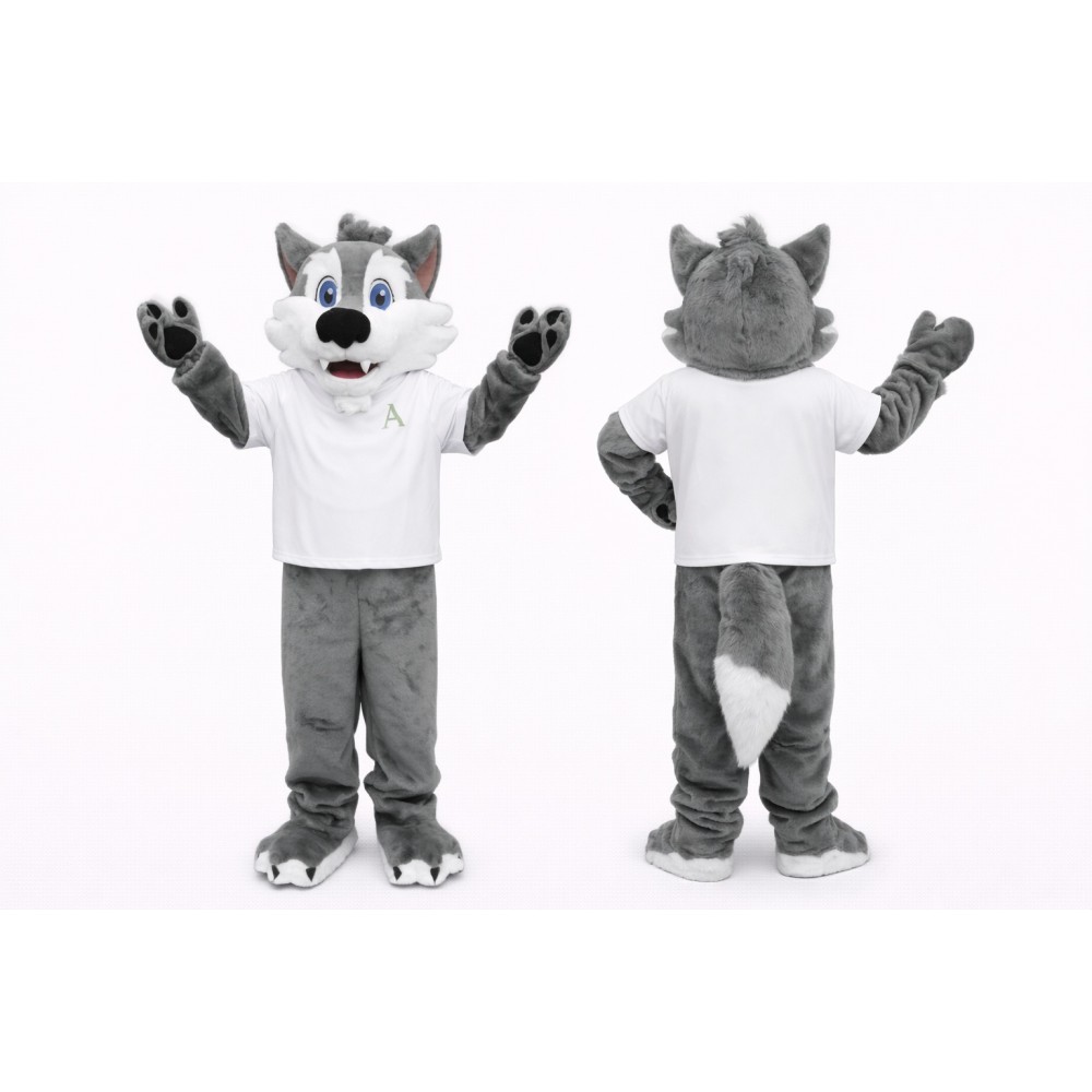 Adult Grey Wolf Mascot Costume