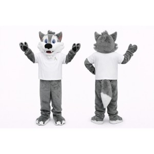 Adult Grey Wolf Mascot Costume